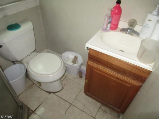 436 Diamond Spring Rd, Denville Twp, NJ 07834 - bathroom with vanity, tile patterned flooring, and an enclosed shower