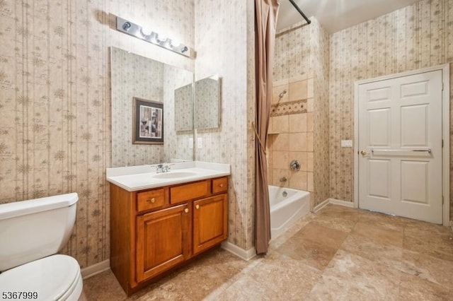 1407 Four Seasons Dr Unit 1407, Wayne Twp, NJ 07470 - full bath with wallpapered walls, vanity, and shower / tub combo