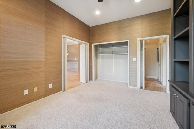 1407 Four Seasons Dr Unit 1407, Wayne Twp, NJ 07470 - unfurnished bedroom featuring carpet flooring, a closet, recessed lighting, ensuite bathroom, and a ceiling fan