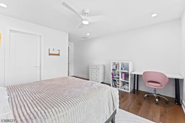 28 Peacock Ln Unit 28, Berkeley Heights Twp, NJ 07922 - bedroom featuring wood finished floors, recessed lighting, and ceiling fan