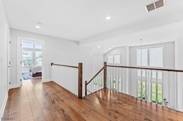 28 Peacock Ln Unit 28, Berkeley Heights Twp, NJ 07922 - hall with an upstairs landing, recessed lighting, and wood finished floors