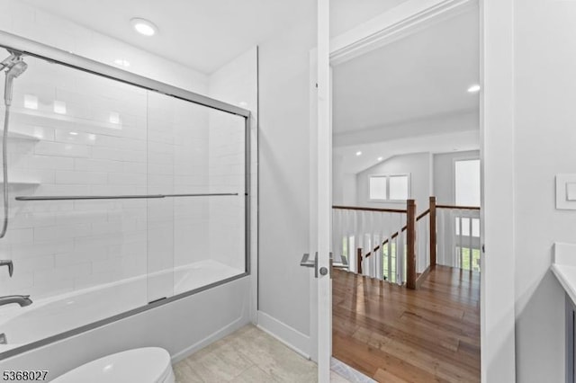 28 Peacock Ln Unit 28, Berkeley Heights Twp, NJ 07922 - bathroom featuring combined bath / shower with glass door and recessed lighting