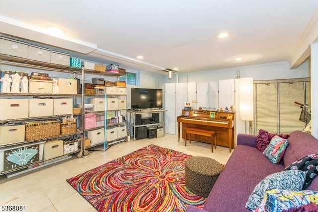 7 Deer Ct, Chester Twp, NJ 07930 - living area with tile patterned floors and recessed lighting