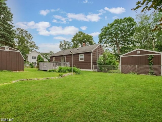 8 Blanche Dr, Jefferson Twp, NJ 07849 - view of yard with a wooden deck and a shed
