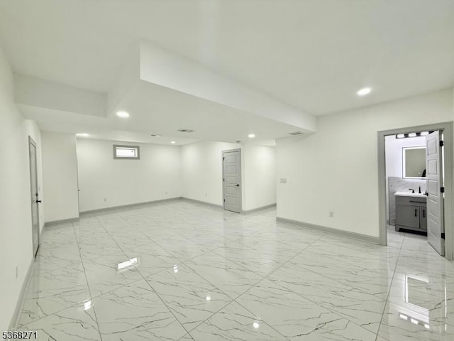 47 Bird Ave, Woodbridge Twp, NJ 08830 - empty room with light marble finish floors and recessed lighting
