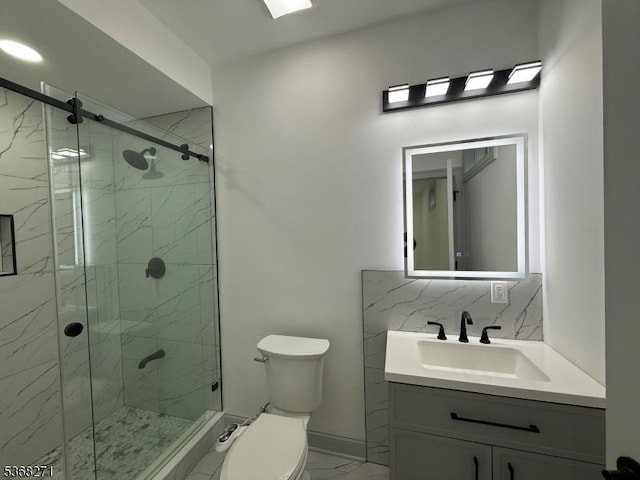 47 Bird Ave, Woodbridge Twp, NJ 08830 - bathroom featuring marble finish floors, vanity, and a marble finish shower