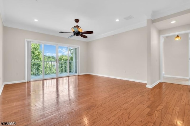 3304 Chesterwood Way, Franklin Twp, NJ 08873 - spare room featuring light wood-style floors, a ceiling fan, and recessed lighting