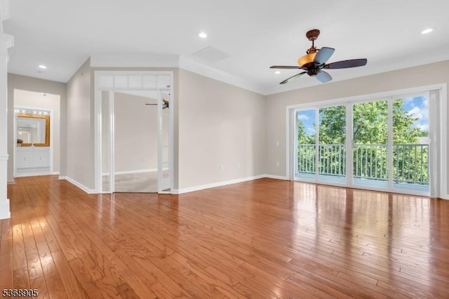 3304 Chesterwood Way, Franklin Twp, NJ 08873 - spare room featuring hardwood / wood-style floors, ceiling fan, and recessed lighting