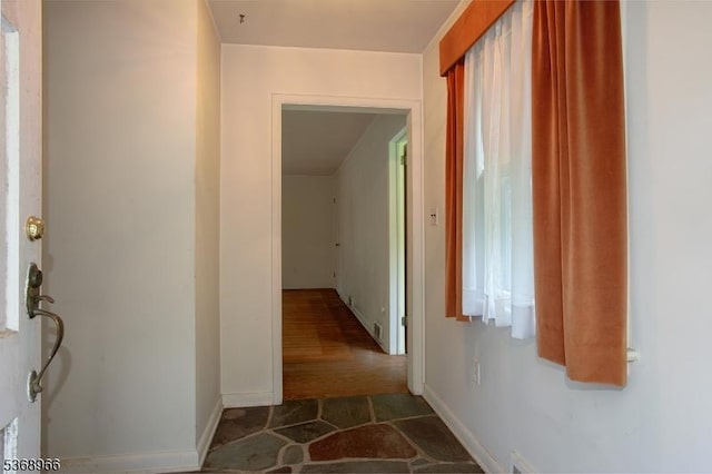 37 Furnace Rd, Chester Twp, NJ 07930 - hallway featuring stone finish floors and baseboards