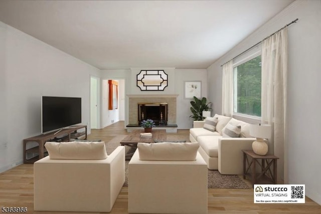 37 Furnace Rd, Chester Twp, NJ 07930 - living room with light wood finished floors and a fireplace with raised hearth