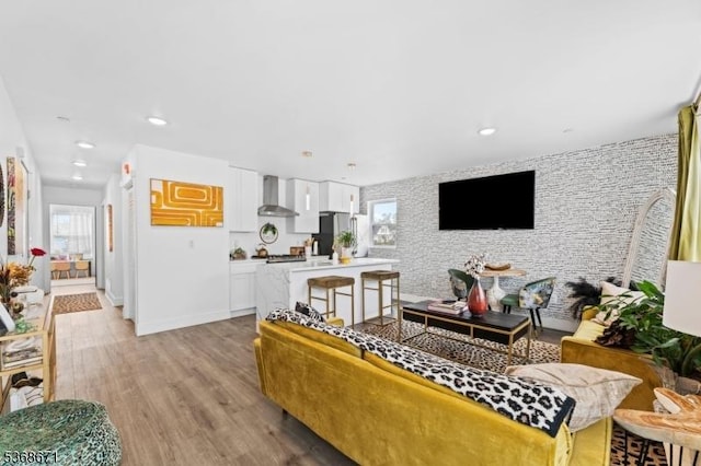 1465 E 2nd St, Plainfield City, NJ 07062 - living area featuring light wood finished floors and recessed lighting