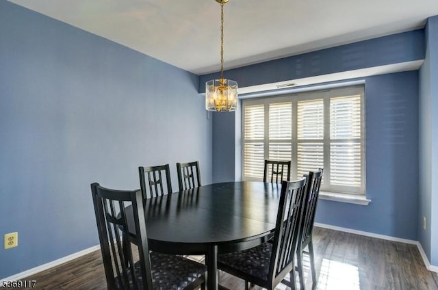 277 Edgeware Ct, Franklin Twp, NJ 08873 - dining space with a chandelier, healthy amount of natural light, and dark wood-style flooring