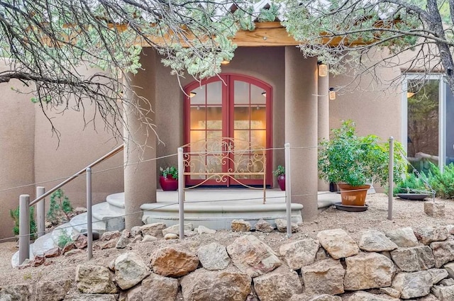 entrance to property with french doors