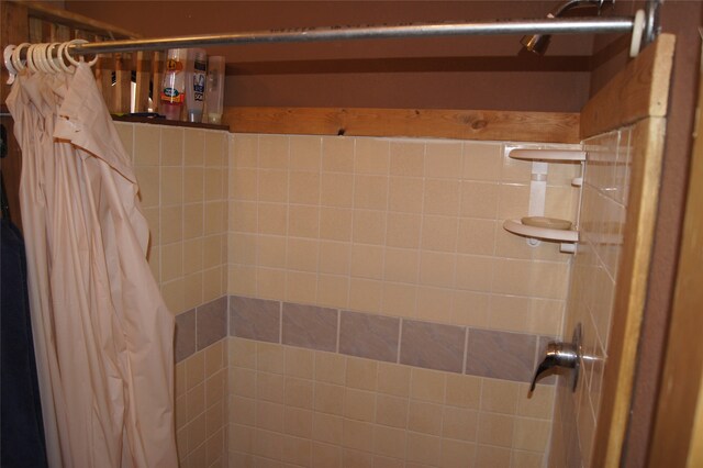 bathroom featuring walk in shower