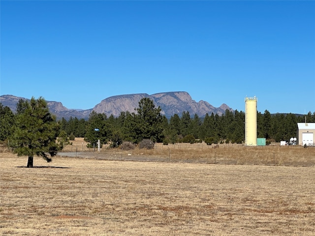 mountain view featuring a rural view