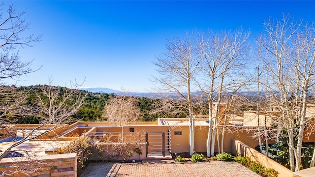 exterior space with a mountain view