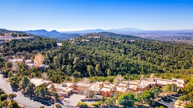 bird's eye view with a mountain view