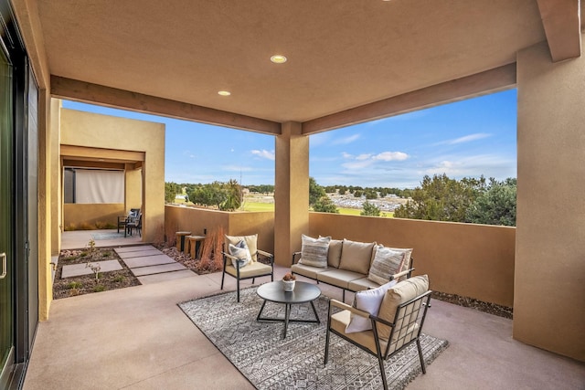 view of patio / terrace featuring an outdoor hangout area