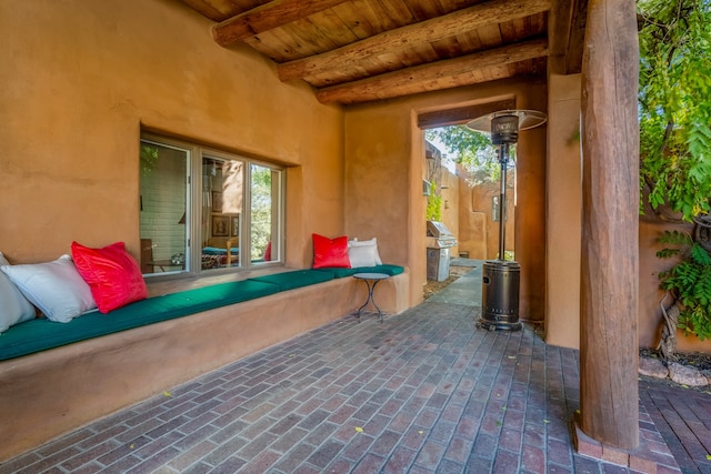 view of terrace featuring grilling area