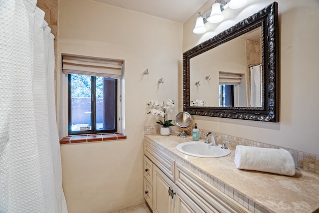 bathroom with oversized vanity