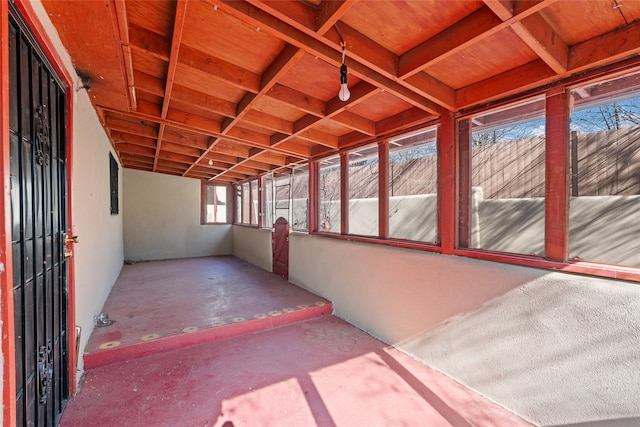 view of unfurnished sunroom