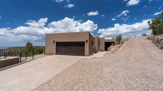 exterior space featuring a garage