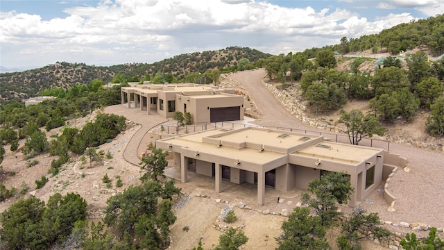 drone / aerial view with a mountain view