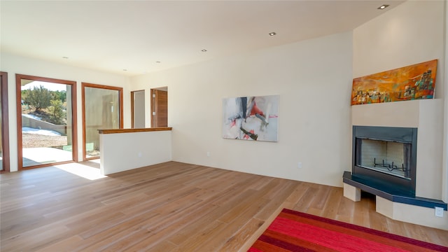 living room with light wood-type flooring