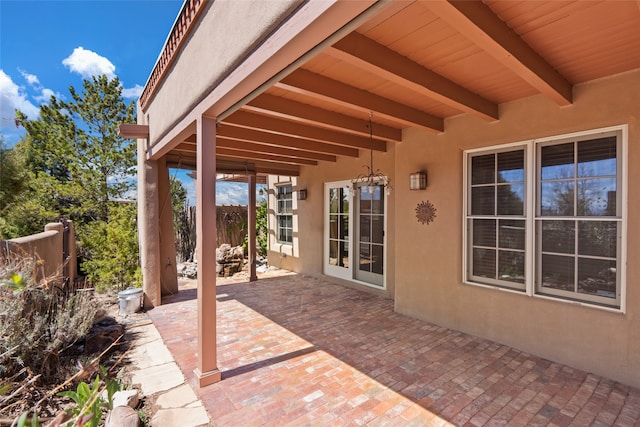 view of patio / terrace featuring french doors