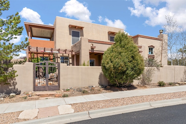 view of pueblo revival-style home