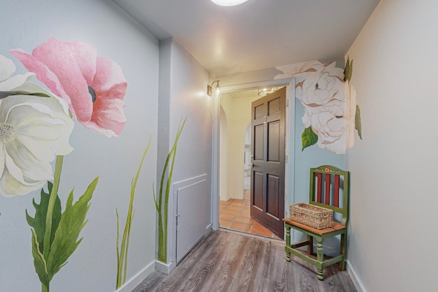 hallway featuring hardwood / wood-style floors