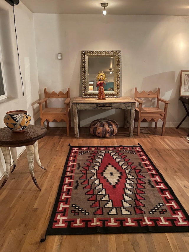 sitting room featuring wood-type flooring