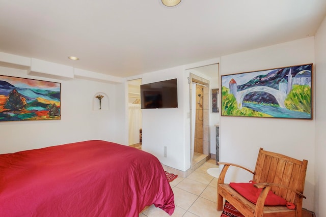 bedroom featuring tile flooring