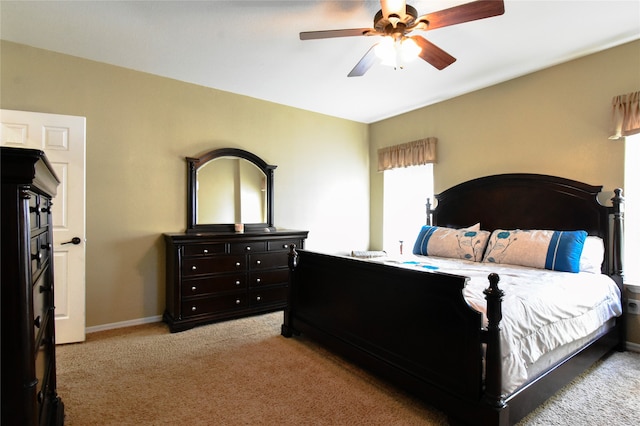 bedroom with carpet and ceiling fan