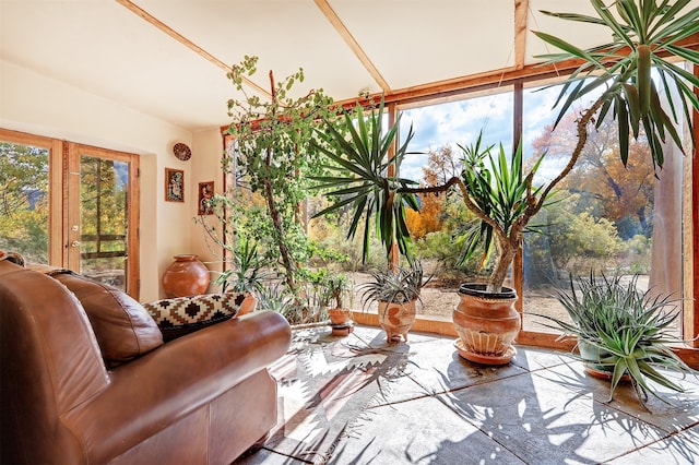 sunroom / solarium with french doors