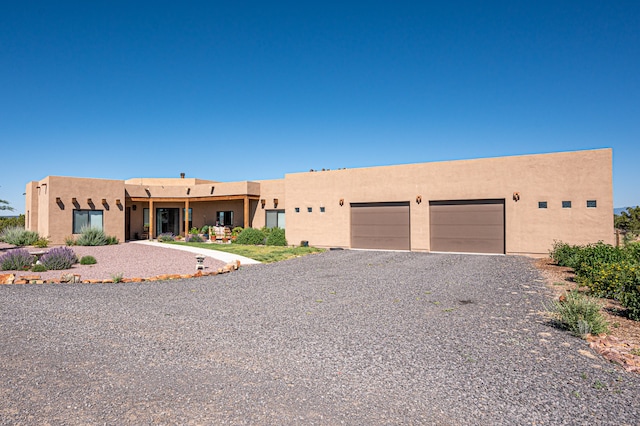 adobe home with a garage