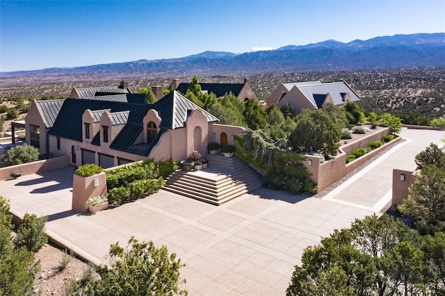 aerial view with a mountain view