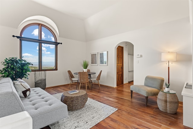 living room featuring hardwood / wood-style flooring