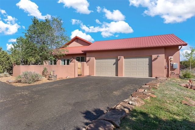 view of front facade with a garage