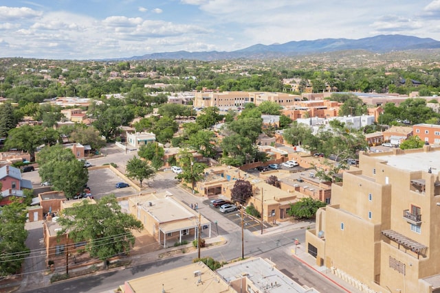 drone / aerial view with a mountain view