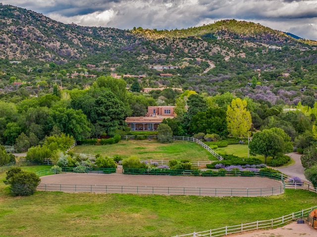 view of mountain feature featuring a rural view