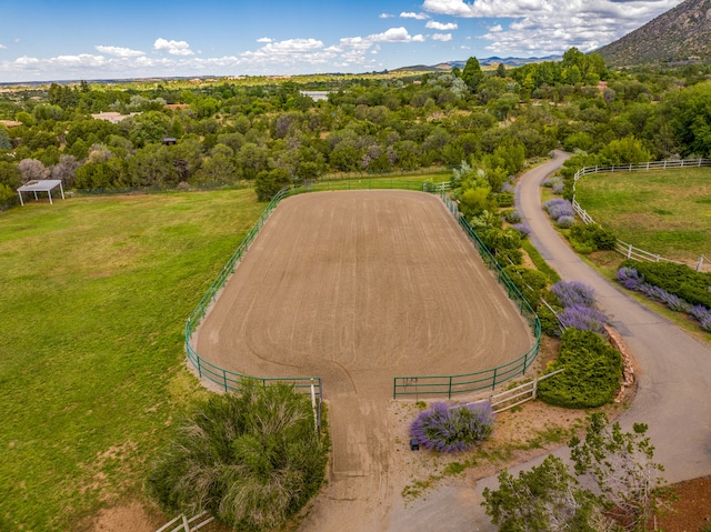 aerial view with a rural view