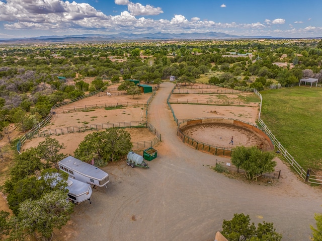 aerial view with a rural view