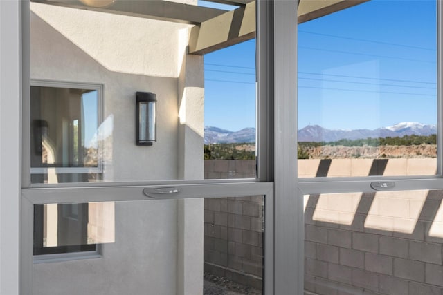 balcony with a mountain view