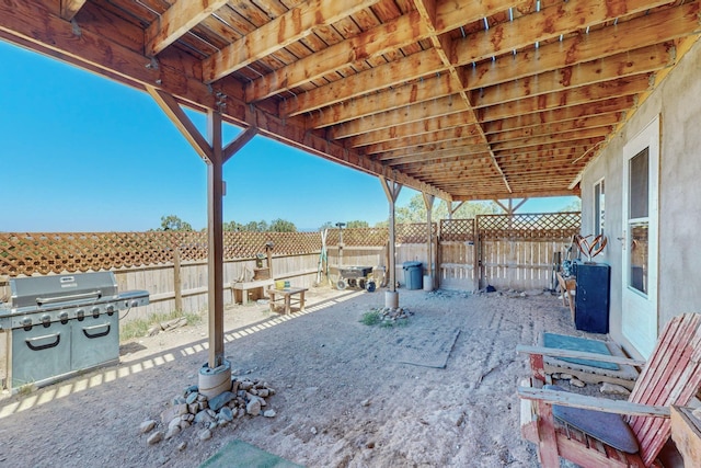 view of patio / terrace with a grill