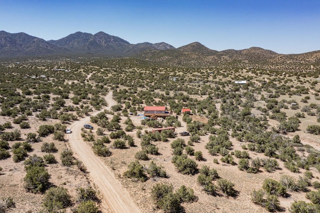 aerial view with a mountain view