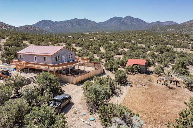 drone / aerial view with a mountain view