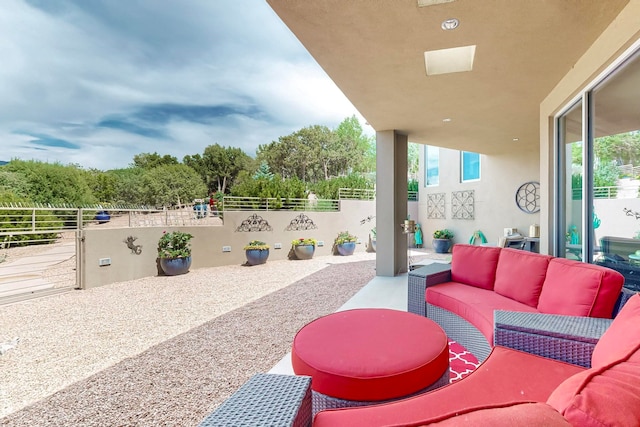 view of patio featuring an outdoor living space