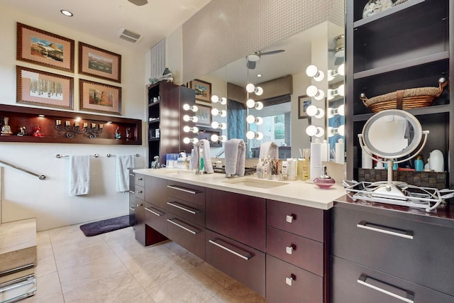 bathroom featuring vanity and tile patterned floors