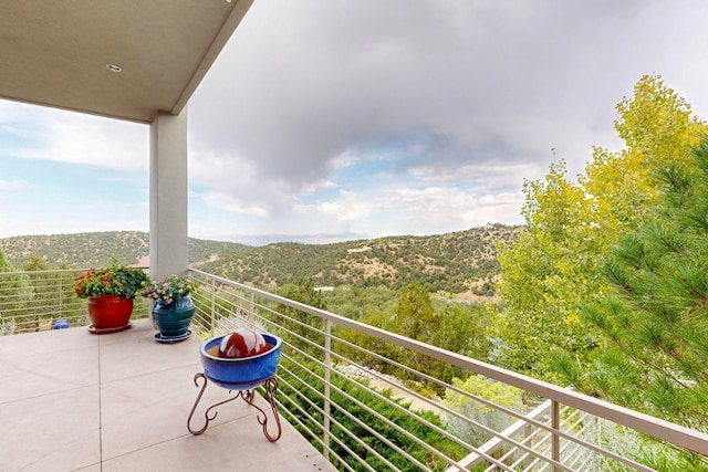 balcony with a mountain view